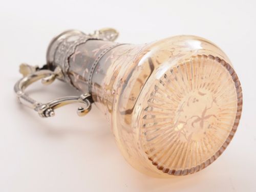 Bohemian Silver Topped Claret Jug Circa 1900