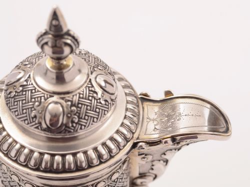 Bohemian Silver Topped Claret Jug Circa 1900