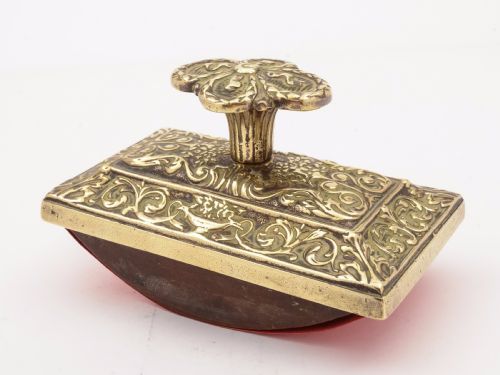 Edwardian Brass Rocker Blotter Circa 1905
