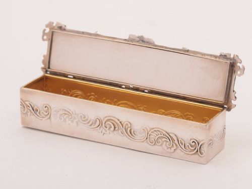 Victorian Silver and Mother of Pearl ring Box Birmingham 1893