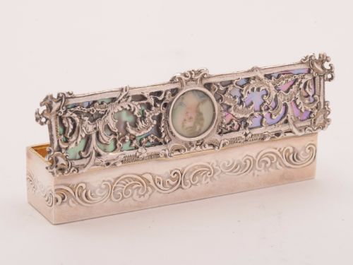 Victorian Silver and Mother of Pearl ring Box Birmingham 1893