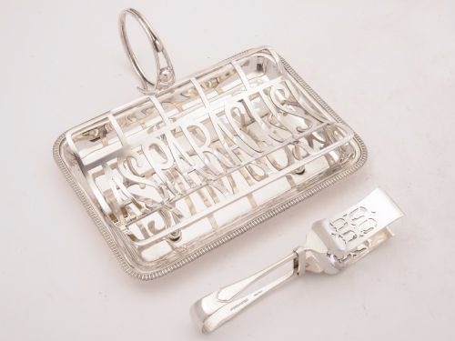 Edwardian Silver Plated Asparagus Dish With Tongs Circa 1905