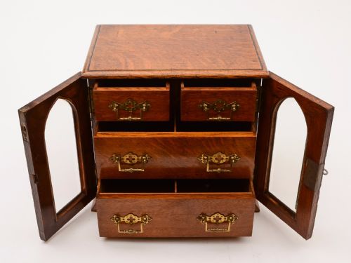 Victorian Oak 3 Drawer Cabinet Circa 1890