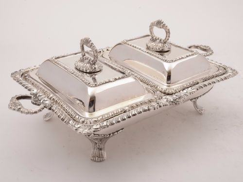 Victorian Double Entree Dish and Stand Circa 1880