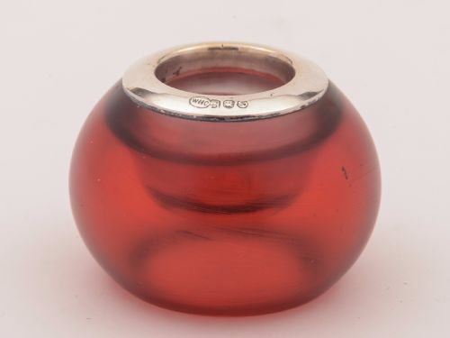 Silver Topped Cranberry Match Striker Circa 1900