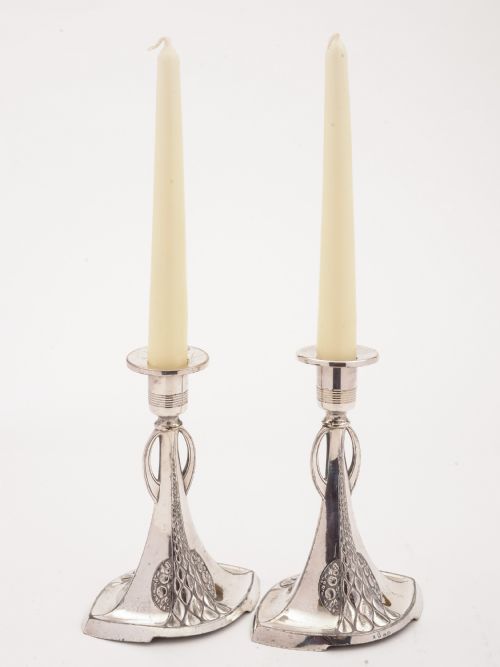 Pair of WMF Pewter Candlesticks Circa 1900