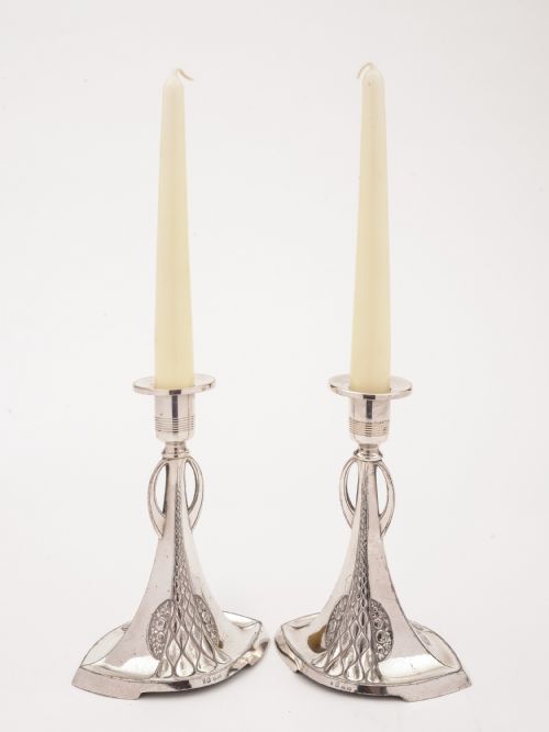 Pair of WMF Pewter Candlesticks Circa 1900