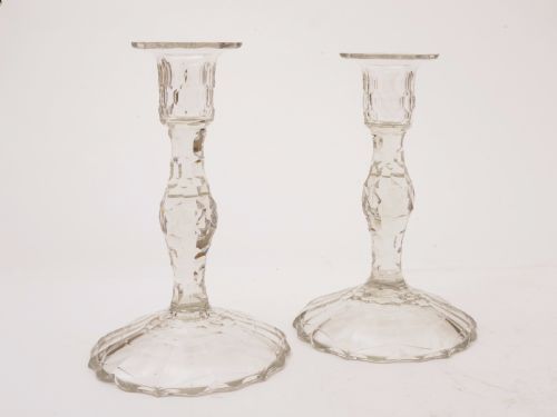 Pair of Irish Cut Glass Candlesticks Circa 1830
