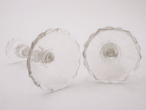 Pair of Irish Cut Glass Candlesticks Circa 1830