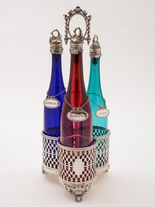 Victorian Three Bottle Decanter Stand Circa 1870