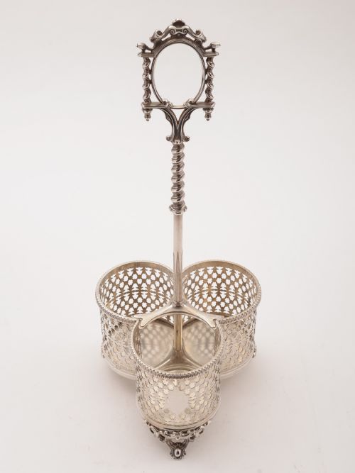 Victorian Three Bottle Decanter Stand Circa 1870
