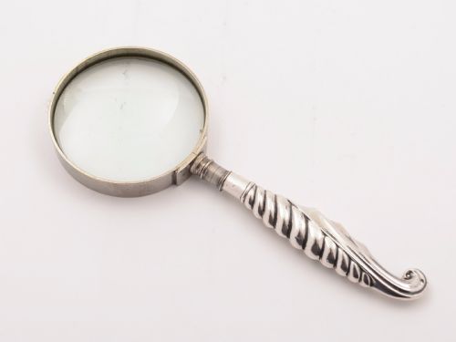 Victorian Silver Handled Magnifying Glass Circa 1890