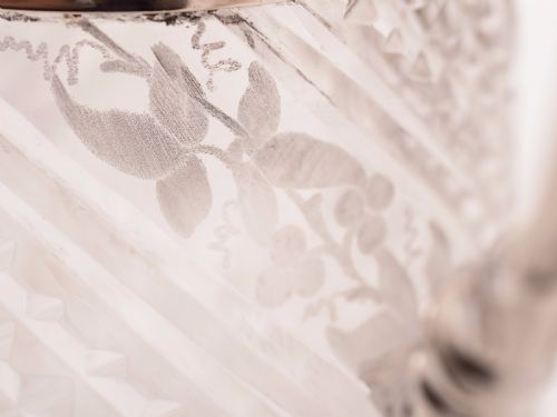 Victorian Etched and Cut Glass Claret Jug Circa 1890