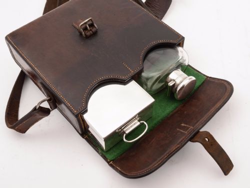 Huntsman's Leather Cased Lunch Set London 1911