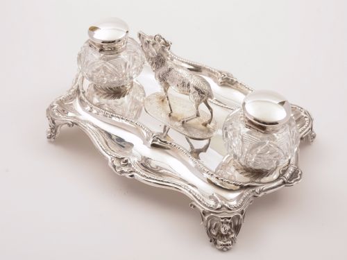 Victorian Stag Double Inkstand Circa 1890
