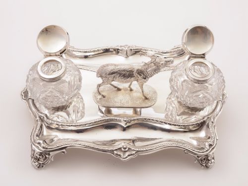 Victorian Stag Double Inkstand Circa 1890