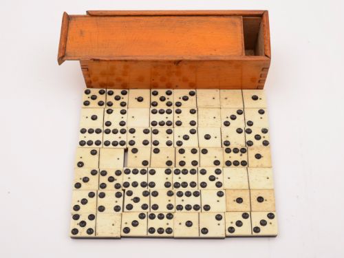 Edwardian Bone and Ebony Dominoes Circa 1905