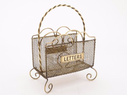 Victorian Brass Wire Work Letter Rack Circa 1890