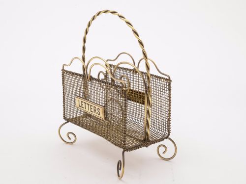 Victorian Brass Wire Work Letter Rack Circa 1890