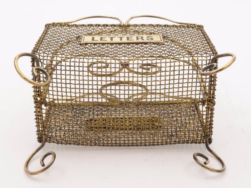 Victorian Brass Wire Work Letter Rack Circa 1890