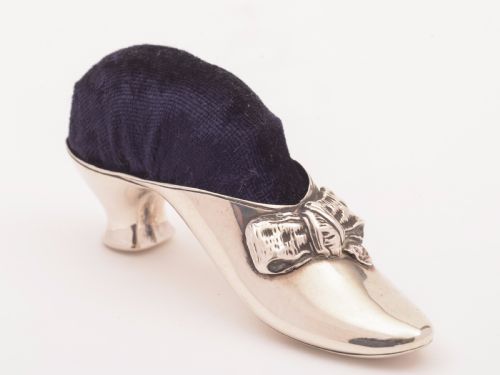 Victorian Silver Shoe-Shaped Pin Cushion Birmingham 1891