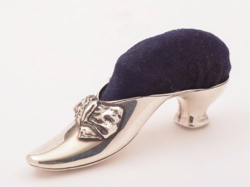 Victorian Silver Shoe-Shaped Pin Cushion Birmingham 1891