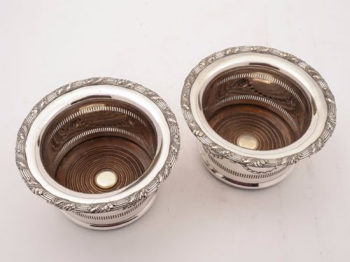 Pair of Edwardian Silver Plated Champagne Coasters Circa 1905