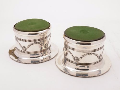 Pair of Edwardian Silver Plated Champagne Coasters Circa 1905