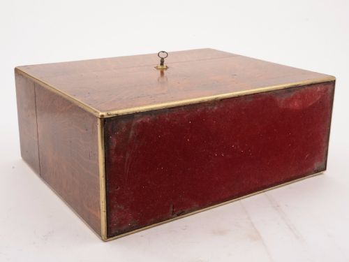 Victorian Oak Cased Three Bottle Tantalus Circa 1880