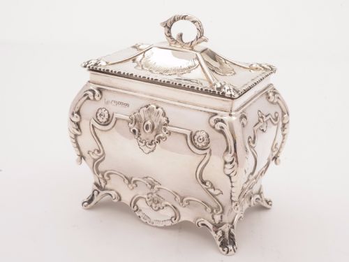 Edwardian Silver Tea Caddy Chester 1908