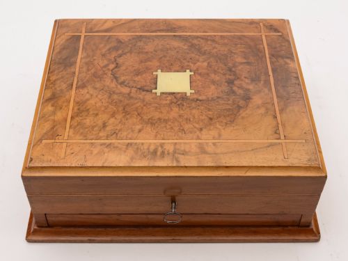 Edwardian Burr Walnut Jewellery Box Circa 1905