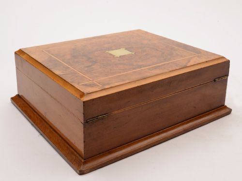 Edwardian Burr Walnut Jewellery Box Circa 1905