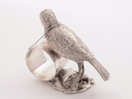 Silver Plated Novelty Bird Napkin Ring Circa 1900