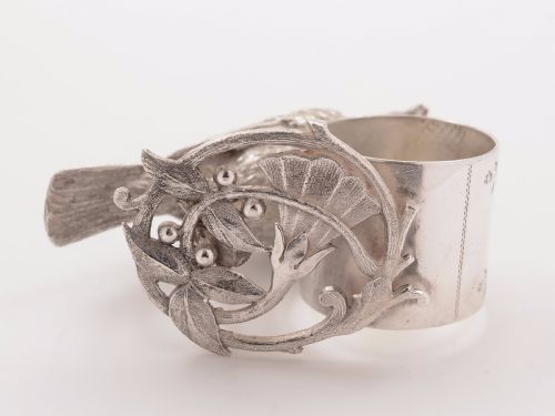 Silver Plated Novelty Bird Napkin Ring Circa 1900
