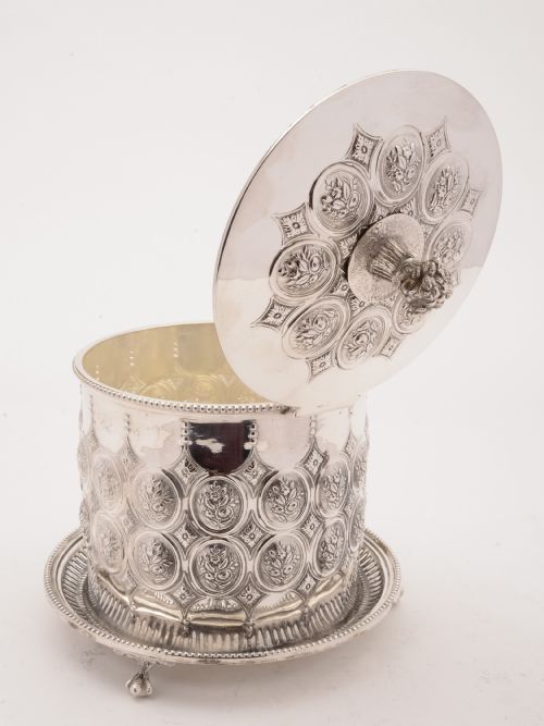 Victorian Silver Plated Biscuit Box/Cookie Jar Circa 1880