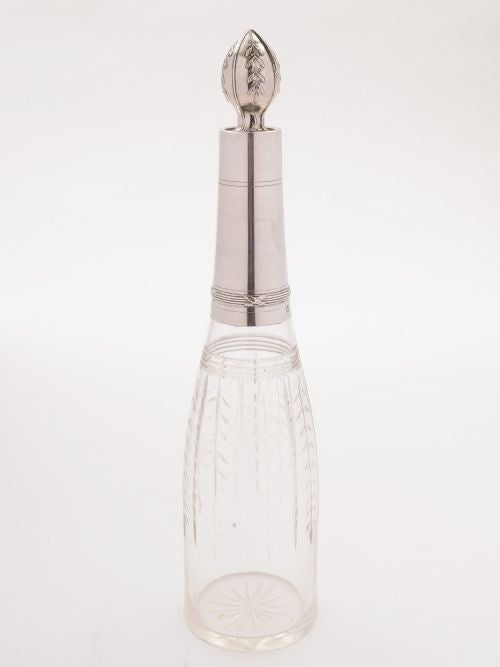 French Silver-Topped Liqueur Decanter Circa 1900