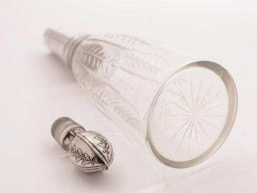 French Silver-Topped Liqueur Decanter Circa 1900