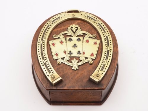 Victorian Oak and Brass Cribbage Board Circa 1890