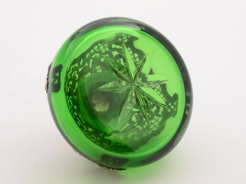 Victorian Silver Topped Ink Pot London 1896