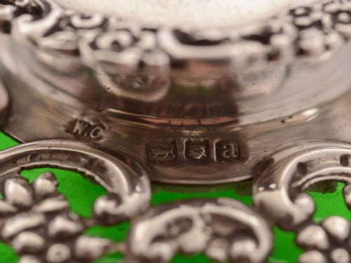 Victorian Silver Topped Ink Pot London 1896