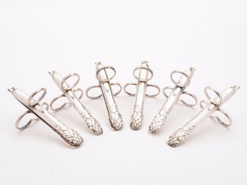 Set of 6 Christofle Asparagus Servers Circa 1900