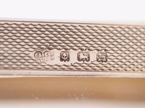 Art Deco Blue Guilloche Enamel-Topped Box Birmingham 1936