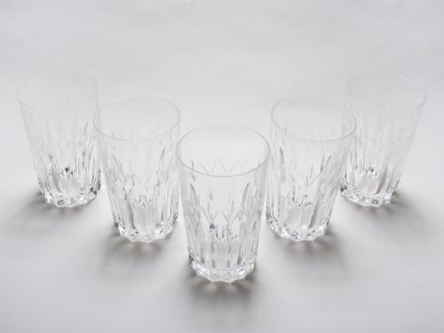 Set of 5 Three Quarter Pint Cut Glass Tumblers Circa 1910