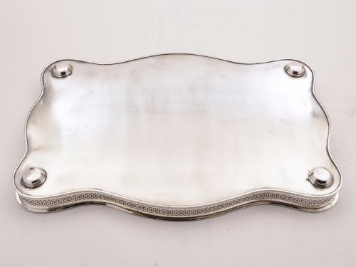 Oblong Silver Plated Gallery Drinks Tray Circa 1920