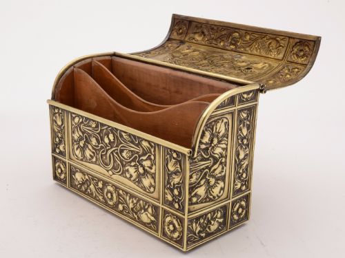 Art Nouveau Brass Document Box Circa 1900