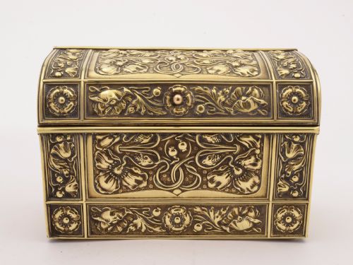 Art Nouveau Brass Document Box Circa 1900