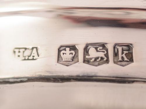 Pair of Silver Topped Cut Glass Ink Pots Sheffield 1927