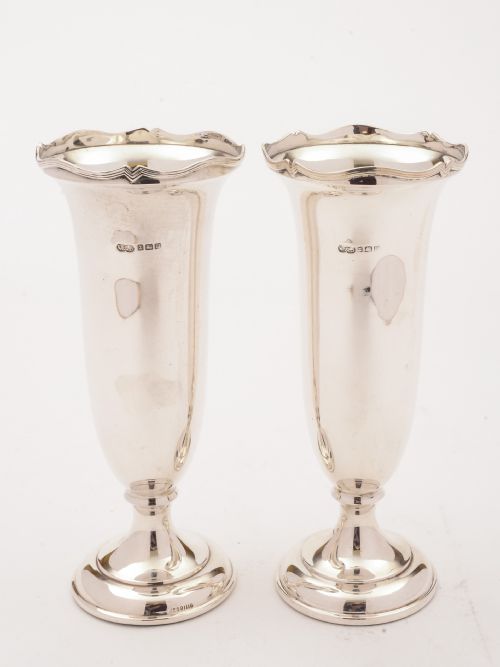 Pair of Art Deco Silver Vases Birmingham 1929