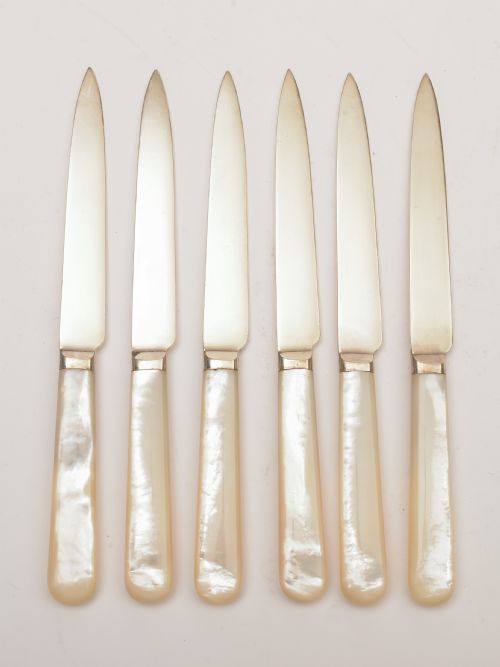 Cased Silver and Mother of Pearl Dessert Set Sheffield 1933