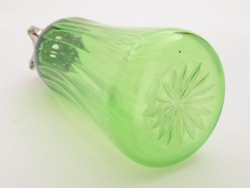 Victorian Green Glass and Silver Topped Decanter London 1895